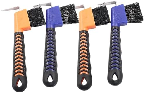 4 Pcs Horse Hoof Pick Brush, Blue & Orange