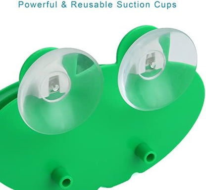 Pensino Frog Habitat Frog Dish Holder with Suction Cups, Cute Frog Terrarium Decor Fish Tank Decoration for Tree Frog Toad Tadpole (1 Pack)