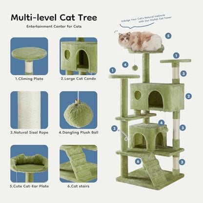 DUMOS 54-inch Cat Tree Tower with Scratching Posts, Indoor Use