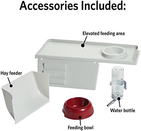 Midwest Homes for Pets Deluxe Rabbit & Guinea Pig Cage, X-Large, White & Red