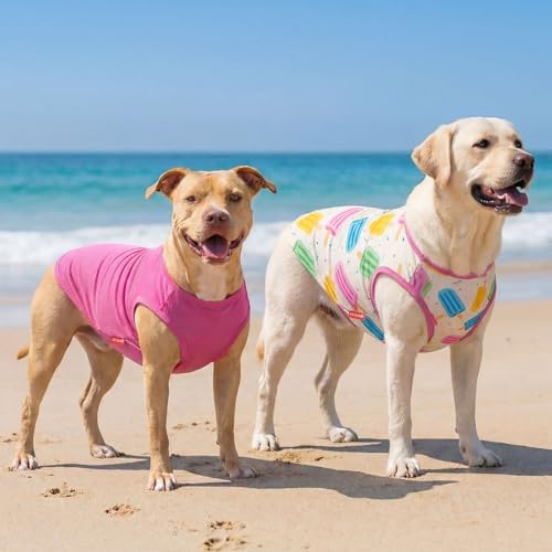 KYEESE 2Pack Dog Shirts for Large Dogs Breathable Mesh Tank Top