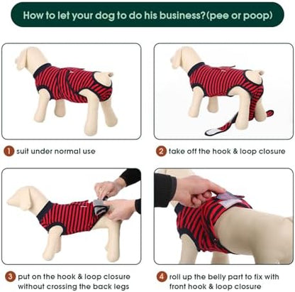 Kuoser Recovery Suit for Dogs Cats, Soft Dog Surgery Suit Female Male Spay