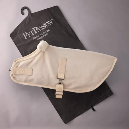 Pet Passion Preston II - The Polar Fleece Coat, Recycled Polar Fleece Warm Dog Jacket for Cold Weather for Small, Medium, Large Dogs, Almond Milk, Small (10-25 lbs)