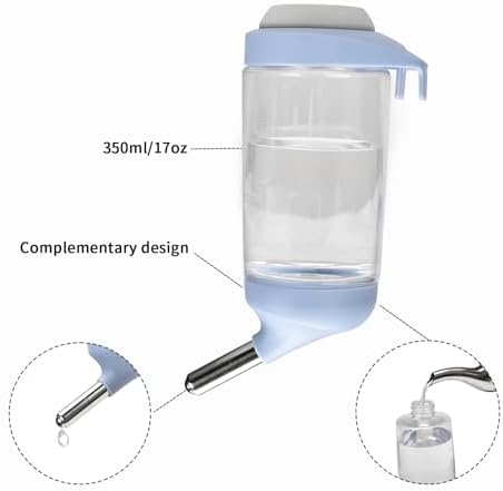 SANGLE SOPFFY Rabbit hay Feeder Small Animal Feeding Set with 350ml Water Bottle, Hay Rack for Guinea Pigs, Chinchillas