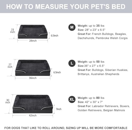 WNPETHOME Orthopedic Washable XL Dog Bed for Senior Dog Cozy Sleep