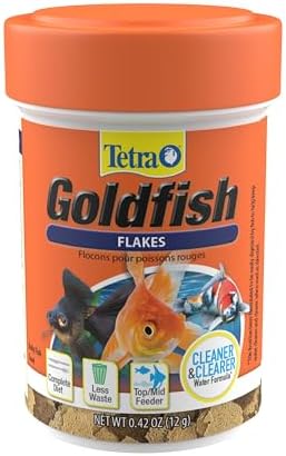 Tetra Goldfish Flakes, Nutritionally Balanced Diet For Aquarium Fish, Vitamin C Enriched Flakes, 0.42 oz