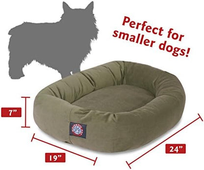 Majestic Pet Suede Calming Dog Bed, 24 Inch Small, Round, Washable, Sage