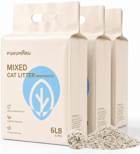 FUKUMARU Tofu Cat Litter, Bentonite Blend, Clumping, Odor Control, 18 lb
