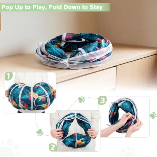 Glittme S-Shape Cat Tunnel, Foldable Cat Tunnels for Indoor Cats