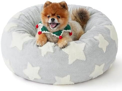 LE SURE Shown on TV Jacquard Donut Cute Small Dog Beds,Grey 23x23x7in