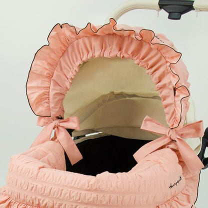 Harryspet Buggy Bonnet Margaret – Universal Fit Pet Stroller Canopy Cover – Decorative Fabric Accessory – Matches Margaret Series – 4 Elegant Colors (Coral Pink)
