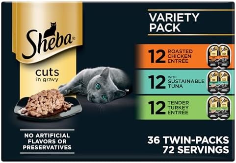 Sheba Perfect Portions Cuts Wet Cat Food, Variety Pack, 2.6 oz, 36 ct