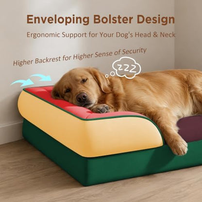 Comfort Expression Orthopedic Dog Beds for Large Sized Dog with Bolster