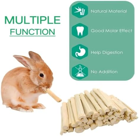 300g Snacks Sweet Bamboo Chew Toy for Rabbits Chew Sticks for Hamster Chinchilla Guinea Pig,Molar Treats Snack for Small Animals (Pack of 2)