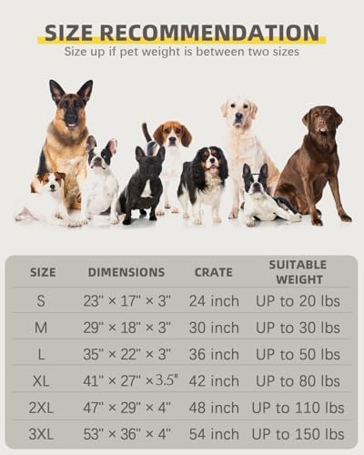 NUPIDA Orthopedic Large Dog Bed for Crate with Washable Cover, 35x22, Brown