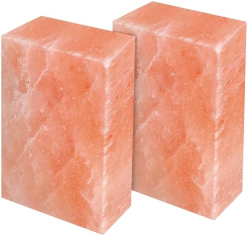 UMAID Himalayan Salt Block – 8x4x2 2-Pack – 100% Natural Mineral Salt Lick for Horses, Cows, Goats & Sheep – Animal Feed Supplement, Long-Lasting Salt Chunks