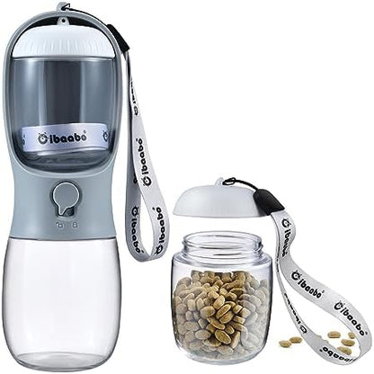 Cibaabo Dog Water Bottle Portable with Food Container & Filter for Travel