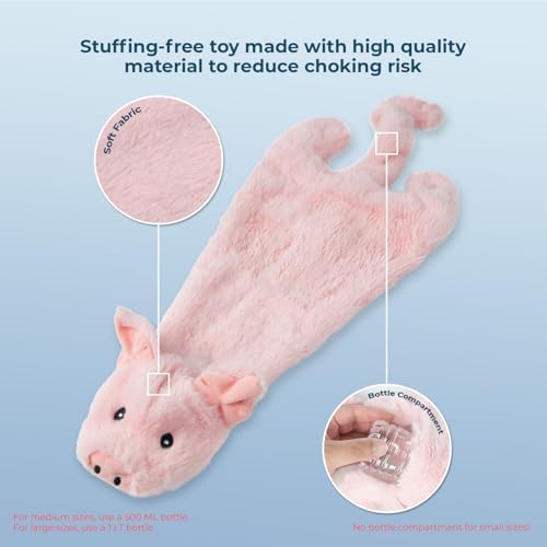Best Pet Supplies 2-in-1 Stuffless Squeaky Dog Toy - Pig, Small
