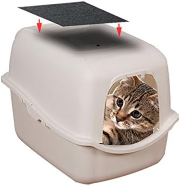 6 Pack Charcoal Cat Litter Box Replacment Filter Hooded Cat Litter Boxes and Pans Carbon Odor Filters, Black