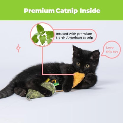 Best Pet Supplies Catify Interactive Cat Toy with Catnip - Sushi Rolls Set