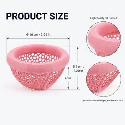Aquarium Floating Betta Fish Skins, Betta or Shrimp Feeder, Cave and Hammock, Small Fish Feeding Rings, Aquarium Hiding Feeding Decorative Accessories (Light Pink)
