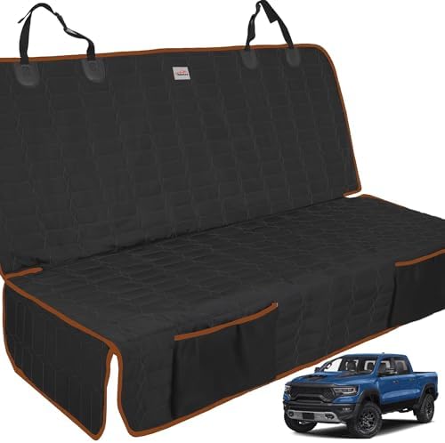 Reliadura Back Seat Cover for Dogs, Washable Bench Seat Covers for Trucks,Nonslip Truck Seat Cover Protector for F150/Ram1500/GMC Sierra/Toyota/Chevrolet Silverado,Car Seat Covers for Dogs