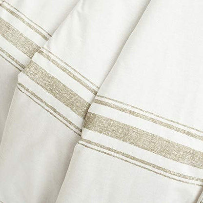 Lush Decor Farmhouse Stripe Reversible Throw, Single, 50" W x 60" L, Neutral - Beige Throw Blanket For Bed - Soft Blanket - Couch Throw - Rustic Farmhouse Decor