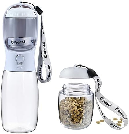 Cibaabo Dog Water Bottle Portable with Food Container & Filter for Travel