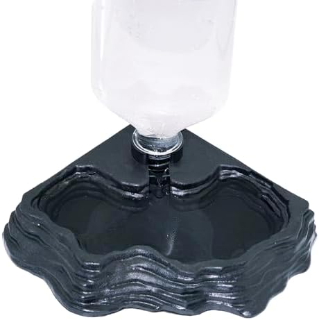 Lizard Bearded Dragon Water Bowl Dish Automatic Dispenser,17oz,Black
