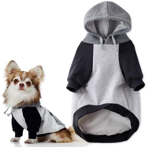 Pet Passion Rocky II Dog Hoodie, Heather Gray Color Block, XX-Large