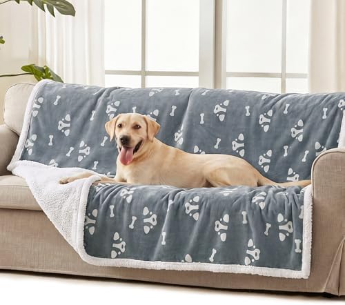 Luciphia Waterproof Dog Blanket Reversible Sherpa Fleece for Small Dogs Cat