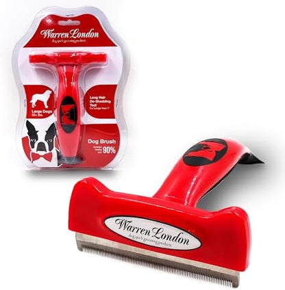 Warren London Deshedding Brush for Large Long Hair Dogs, 4 Inch
