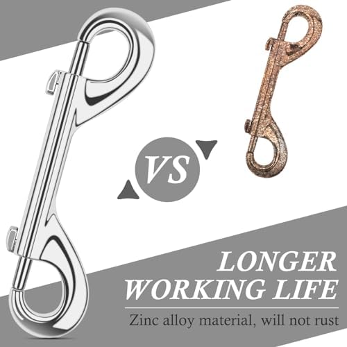 ERKOON 15 Pack Double Ended Bolt Snap Hooks Extra Large 4.7inch Zinc Alloy Mental Clips Heavy-Duty Trigger Snaps for Horse Tack Water Bucket Feed Bucket Dog Leash Horse Pet Sling, 220LBS Load Capacity