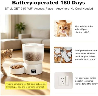 Automatic Cat Feeder,WiFi Auto Cat Feeder for Cats & Small Dogs