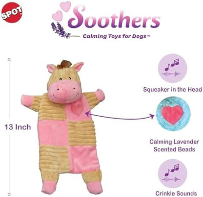 SPOT Soothers Crinkle Paper Dog Toy - 13in Stuffing-Free Calming Plush with Crinkle, Lavender Scent & Squeaker, Anxiety Relief for Dogs - 1 of 3 Animal Designs, Sent at Random