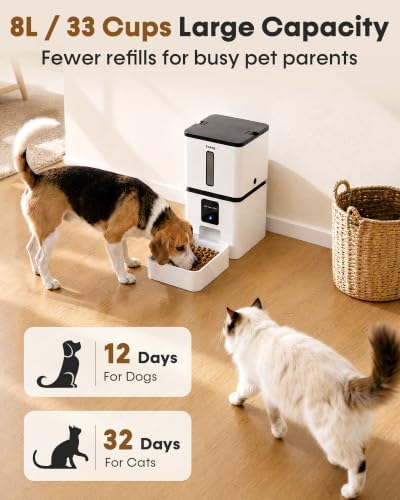 Yakry Automatic Dog Feeder with Camera - 8L/33 Cups Smart Dog Feeder
