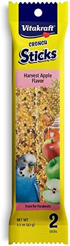 Vitakraft Crunch Sticks Parakeet Treat - Harvest Apple - Pet Bird Treat Toy