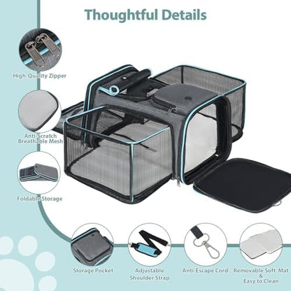 Pesen Expandable Dog and Cat Carrier, Airline Approved, Soft-Sided