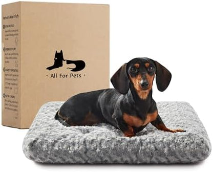 Double-Sided Dog Bed Medium Size Dog, Washable Dog Crate Beds, Thick Supportive Pet Sleeping Mat, Reversible Dogs Pillow Weight Up to 35lbs, 30x20, Light Grey