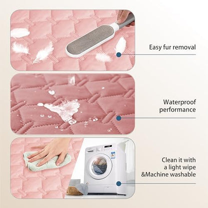 gogobunny Waterproof Pet Blanket for Bed, Washable Couch Cover for Dog Cat