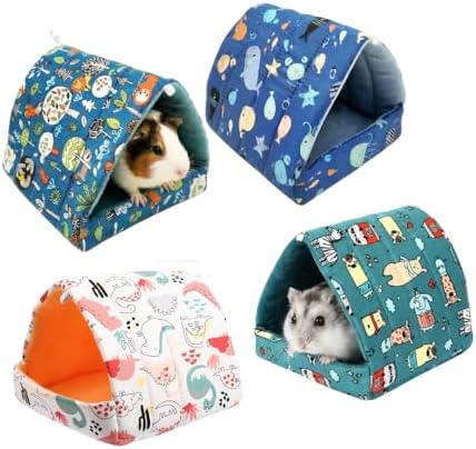 Guinea Pig Hideout 4 Pack Cozy Cave Small Animal Bed 7.9 Inch