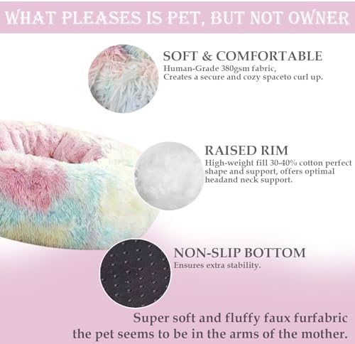 Washable Calming Dog & Cat Bed for Ultra Large Small Medium Size Pet