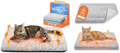 WanpeeGoo Self Warming Cat Bed 15x19 and Reversible Warming Cooling Cat Bed 18x24