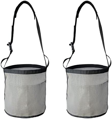 Horse Feed Bag, Nylon Mesh Grain Horse Feed Bucket (Grey 2P)