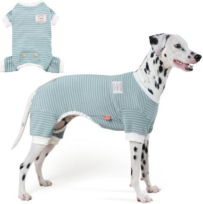 KYEESE Striped Dog Pajamas for Medium Large Dog Stretchy Onesie Daily Wear
