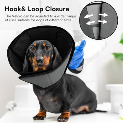 Queenmore Dog Cone, Soft Cone for Dogs After Surgery, Comfy Large Dog Cone