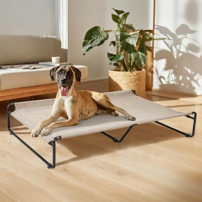 Veehoo Outdoor Elevated Dog Bed, Cooling Raised Dog Beds for Large Dogs