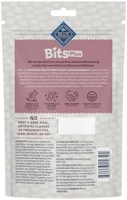 Blue Buffalo Blue Bits Plus Skin & Coat and Immune Support Dog Treats, Salmon, 9.5-oz. Bag (Pack of 2)