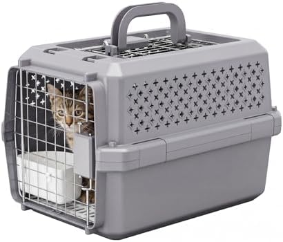 RIZZARI Carrier for Small Cats & Dogs:Secure Hard-Sided Pet Carrier