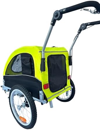 Booyah Medium Dog Stroller & Pet Bike Trailer with Suspension - Black